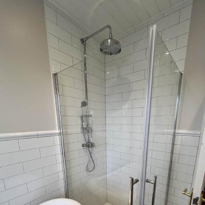 small shower cubicle fitting